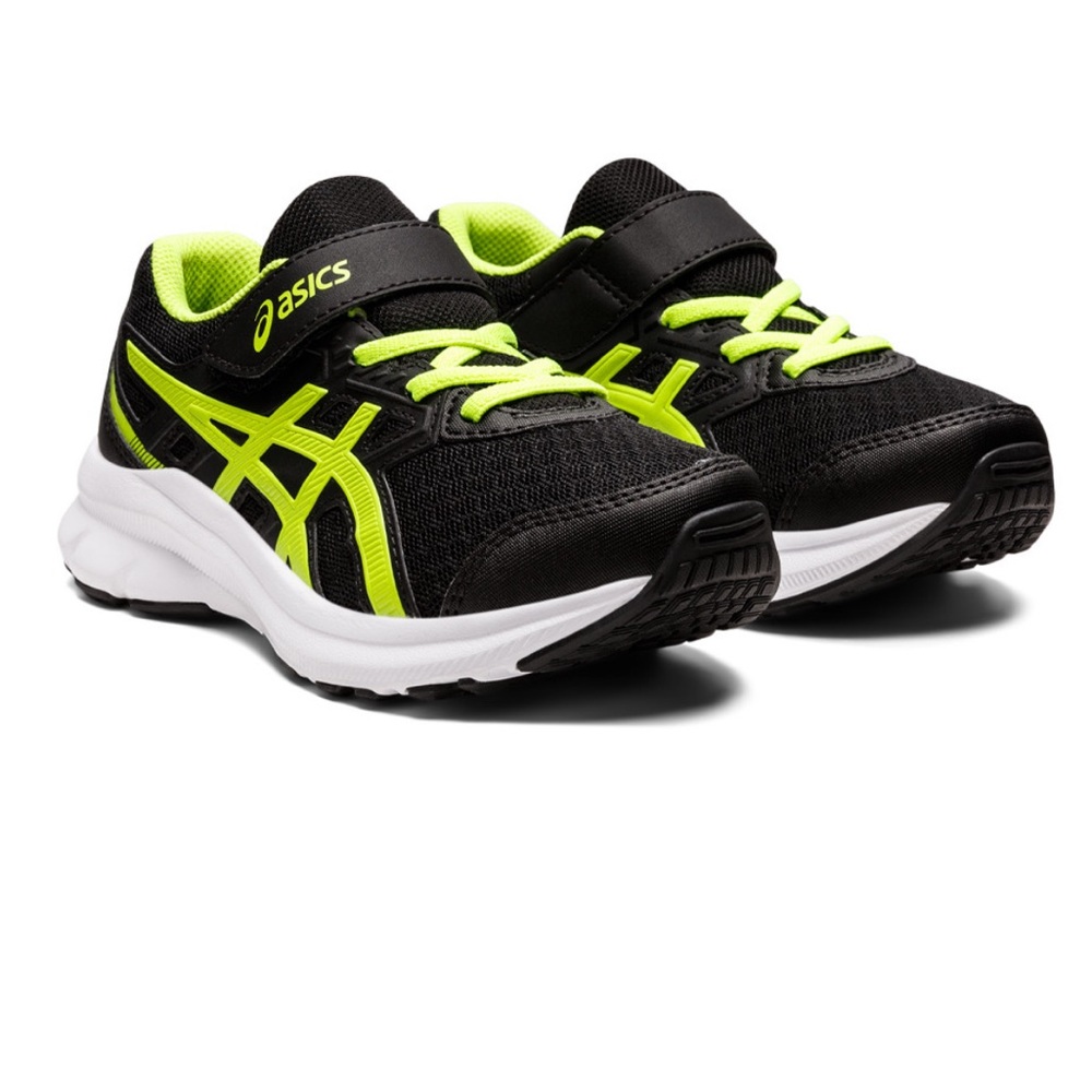 Asics Jolt 3 PS Kids Shoes Size 11 Black/Hazard Green